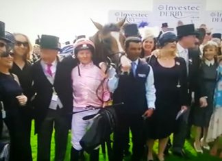 Team O'Brien: Anthony Van Dyke wins the Investec 2019 Derby.