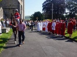 Think Ahead receives formal blessing at ancient Cartmel Priory Think Ahead at Cartmel Priory after receiving a formal blessing from vicar The Rev. Nick Devenish.