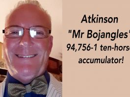 First past the Winning Post - Andrew Atkinson 'Mr Bojangles' - the punters friend.