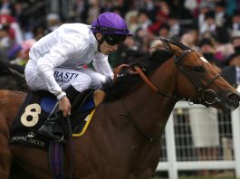 Eric Stakes a Claim Jockey Luke Morris.