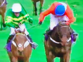 CHAMP JUST CHAMPION! Champ gets up to land the RSA Insurance Novices' Chase.