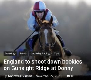 Gunsight Ridge: fromthehorsesmouth.info winning tip in the attheraces.com C4 Novices Hurdle at Doncaster.