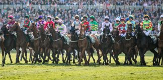 Lining up at the start of the Grand National
