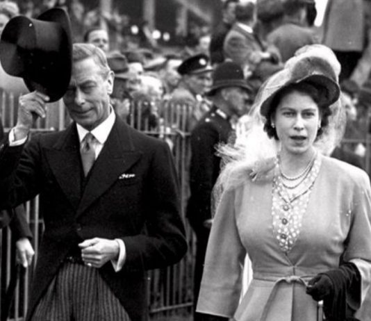 King George VI and Queen Elizabeth present to watch Dante win 1945 Derby