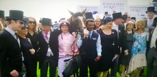 Team O'Brien: Anthony Van Dyke wins the Investec 2019 Derby.
