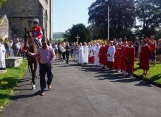 Think Ahead at Cartmel Priory after receiving a formal blessing from vicar The Rev. Nick Devenish.