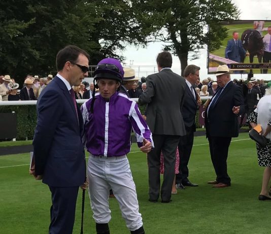 Deirdre shock 20-1 Qatar Nassau Stakes Glorious Goodwood win Hermosa's jockey Ryan Moore sent out distress signals when falling away at the three furlongs post.