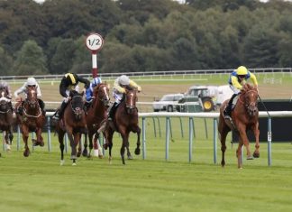 Teodoro winning the Rose of Lancaster Stakes in 2018.