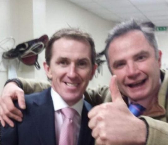 Chris Gordon with retired NH champion jockey Sir Anthony McCoy in 2015. Twitter.