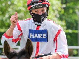 Tom Marquand rode Aljaryaal fromthehorsesmouth.info tip to win Unibet Handicap at Kempton.