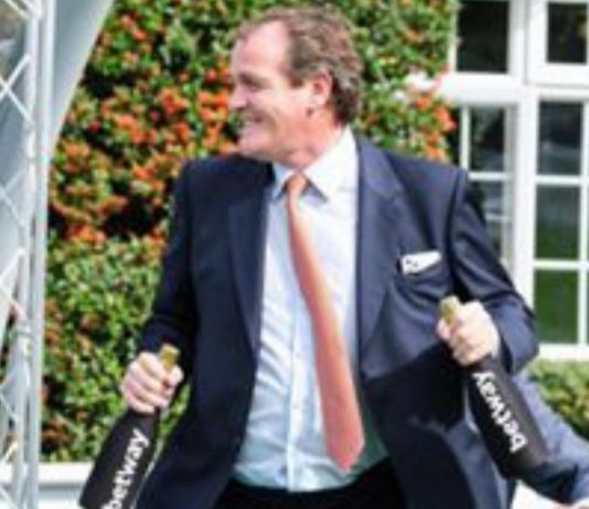 Richard Hannon saddles Chindit in the Darley Dewhurst Stakes. Photo: Twitter.