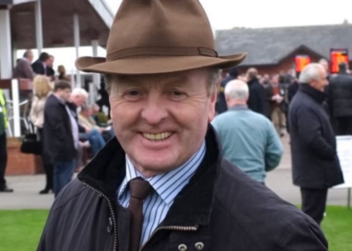 Jonjo O'Neill trained Cloth Cap (2.40) goes to post in the 2 miles 7 1/2 furlongs Listed Premier Chase at Kelso on Saturday