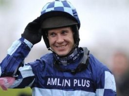 Johnson on call at Aintree Richard Johnson rides Hunters Call (12.55) Aintree. Photo: Twitter.