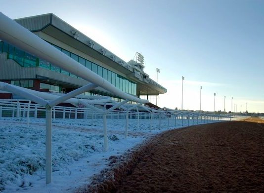 Snow joke!: A snow storm at Wolverhampton.