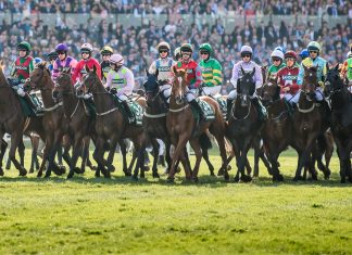 Lining up at the start of the Grand National