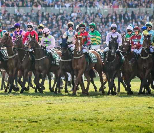 Lining up at the start of the Grand National
