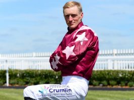 Billy Lee rides Sounds Of Spring (3.05) and Trump Card (5.25) at Navan. Photo: Twitter.